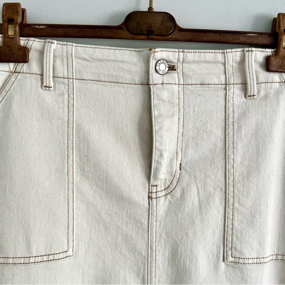 Talbots Cream High-Rise Denim Skirt - Picture 5 of 9